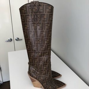 fendi tall western boots